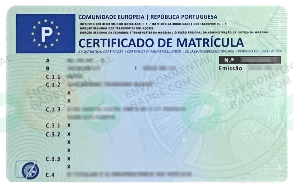 Certificado de matrícula