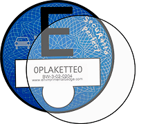 Película autocolante para a E-Plakette azul