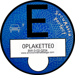 E-Plakette azul para a Alemanha